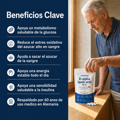 Ácido R-alfa lipoico - Cápsulas blandas de 600 mg en forma R pura