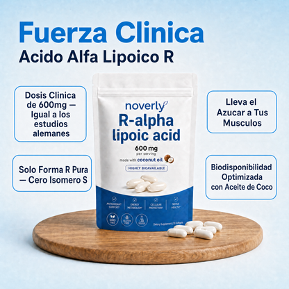 Ácido R-alfa lipoico - Cápsulas blandas de 600 mg en forma R pura