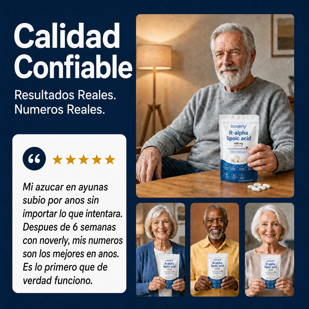 Ácido R-alfa lipoico - Cápsulas blandas de 600 mg en forma R pura